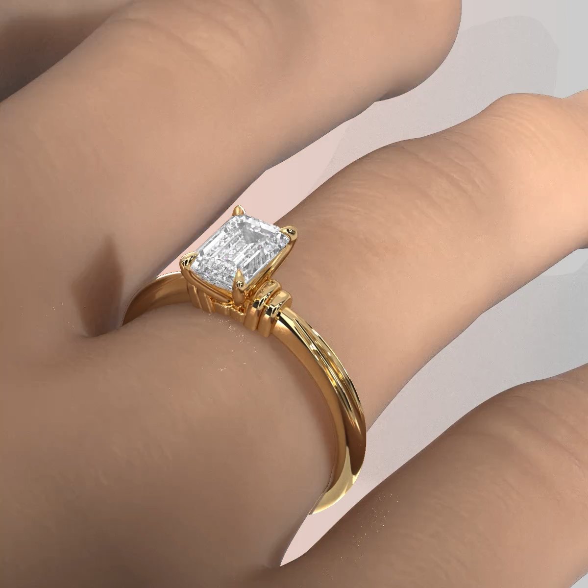 4.2g Ridged Solitaire Prong Set Lab Grown Diamond Engagement Ring IGI Certified 2.6mm 1.00 Ctw.